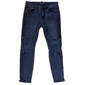 RSQ Black Jeans Seattle Skinny Tapered Denim Pants Zipper Men’s Size 34x32